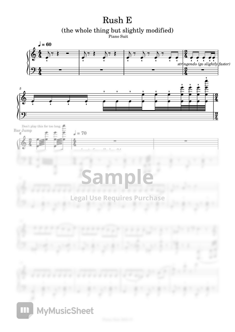 Sheet music boss - RUSH E by Sheet music boss