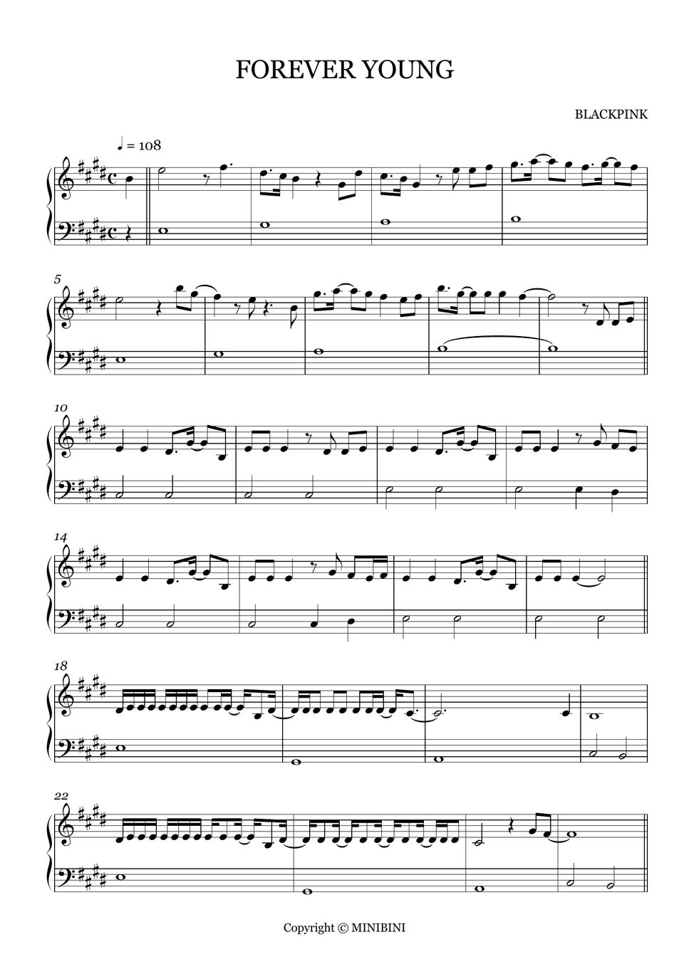 blackpink-forever-young-easy-version-sheet