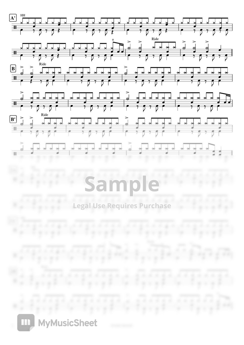 Earthshaker radio magic by cookai s j pop drum sheet music 