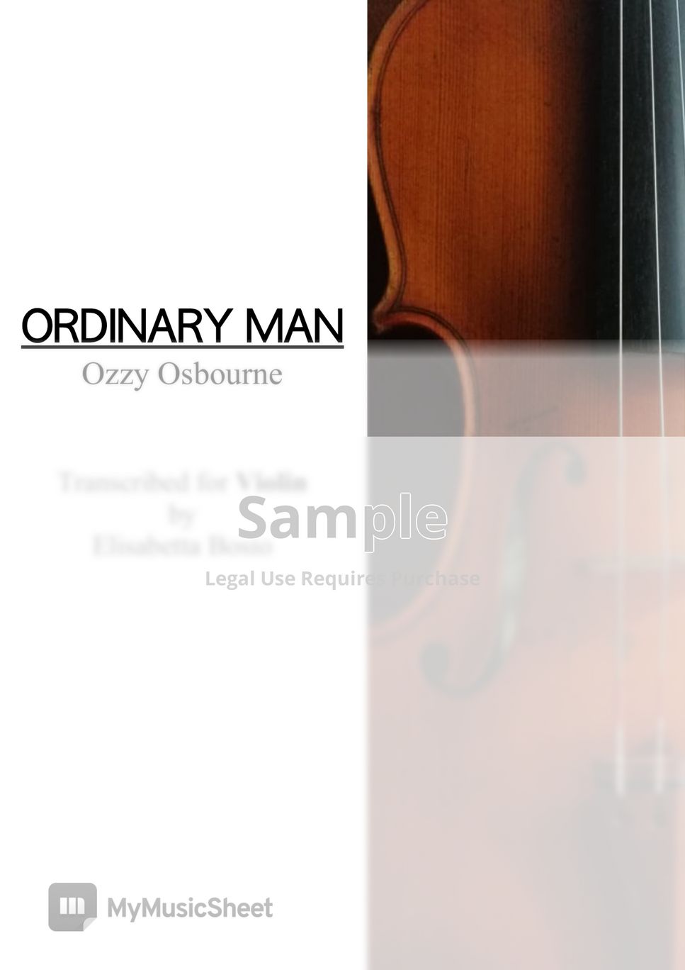 Ozzy Osbourne - Ordinary Man - VIOLIN SHEET by Elisabetta Bosio
