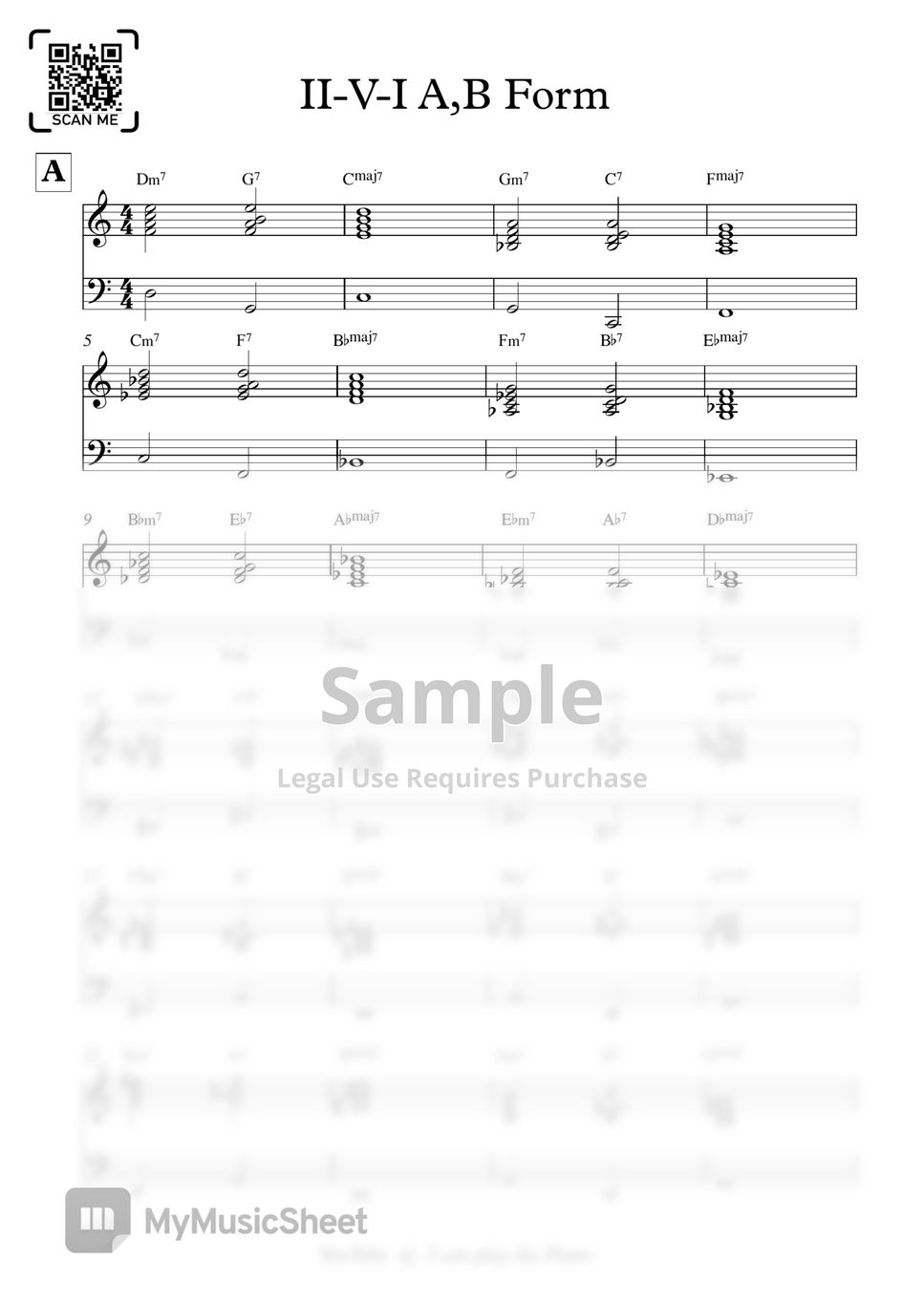 Jazz Voicing - 2-5-1 A,B Form 악보 By I Can Play The Piano