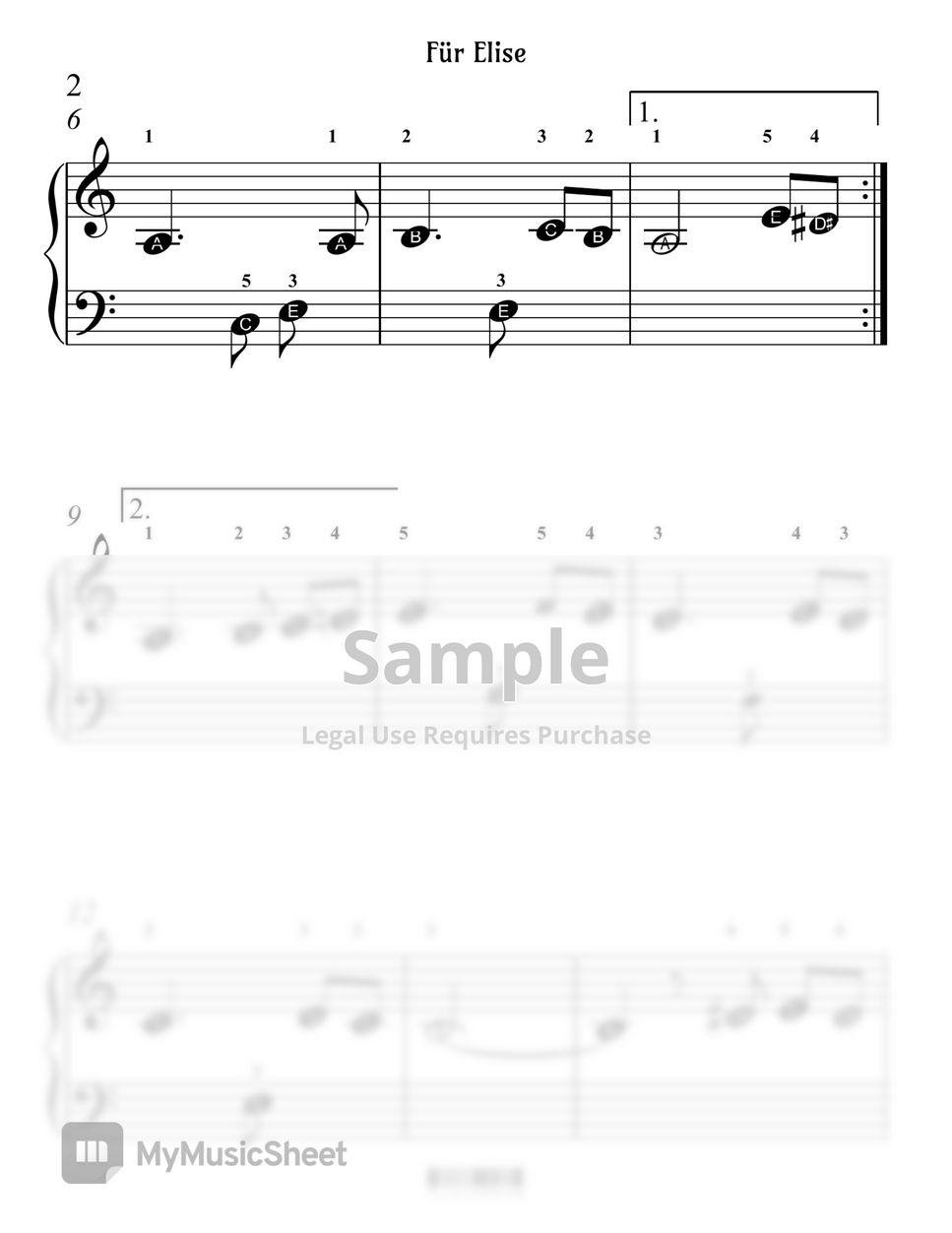 L.V. Beethoven - [Beginner] Für Elise | Piano Arrangement (Classic) by PianoSSam