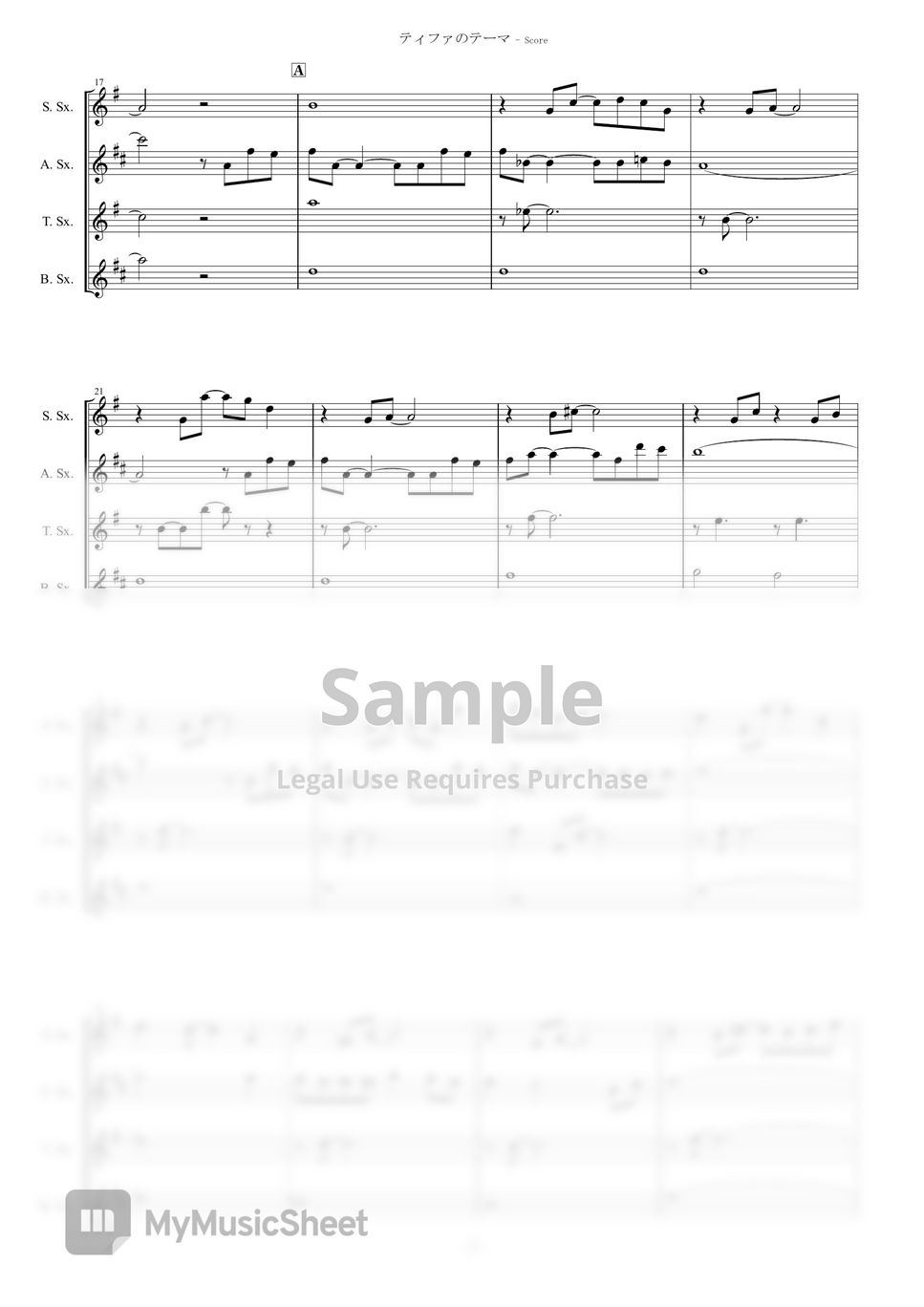 Final Fantasy VII - Tifa's Theme (Sax Quartet)