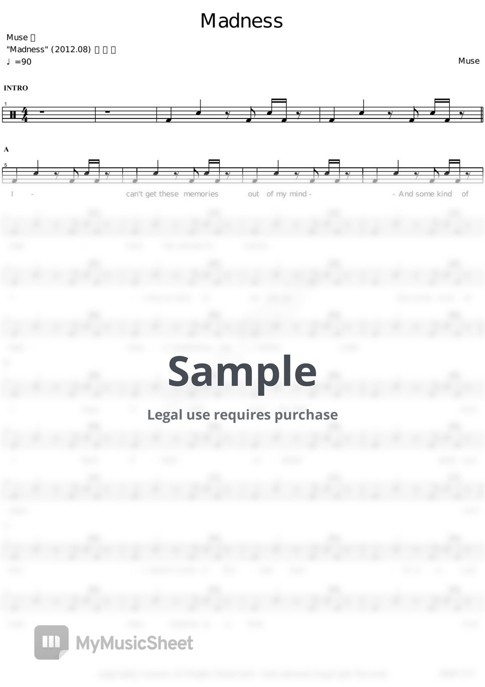 Muse - Madness Sheets by COPYDRUM