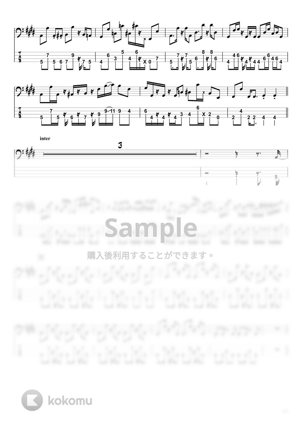 YOASOBI - 大正浪漫 (ベースTAB譜☆4弦ベース対応) by swbass