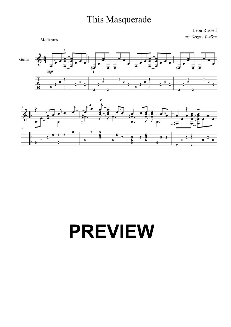 Leon Russell This masquerade Sheet by Buddy_King