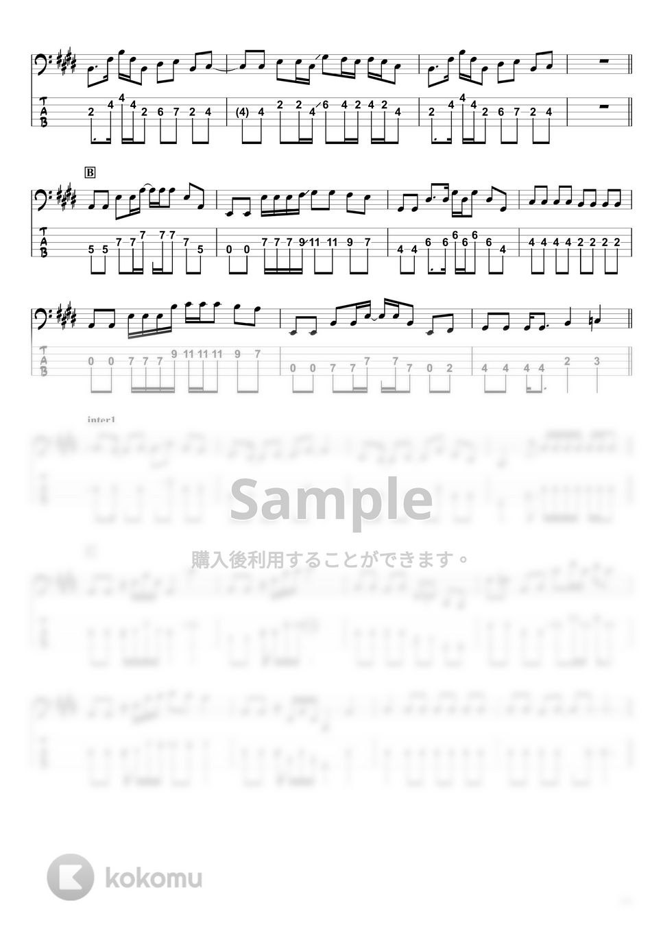 B'z - 有頂天 (ベースTAB譜☆5弦ベース対応) by swbass
