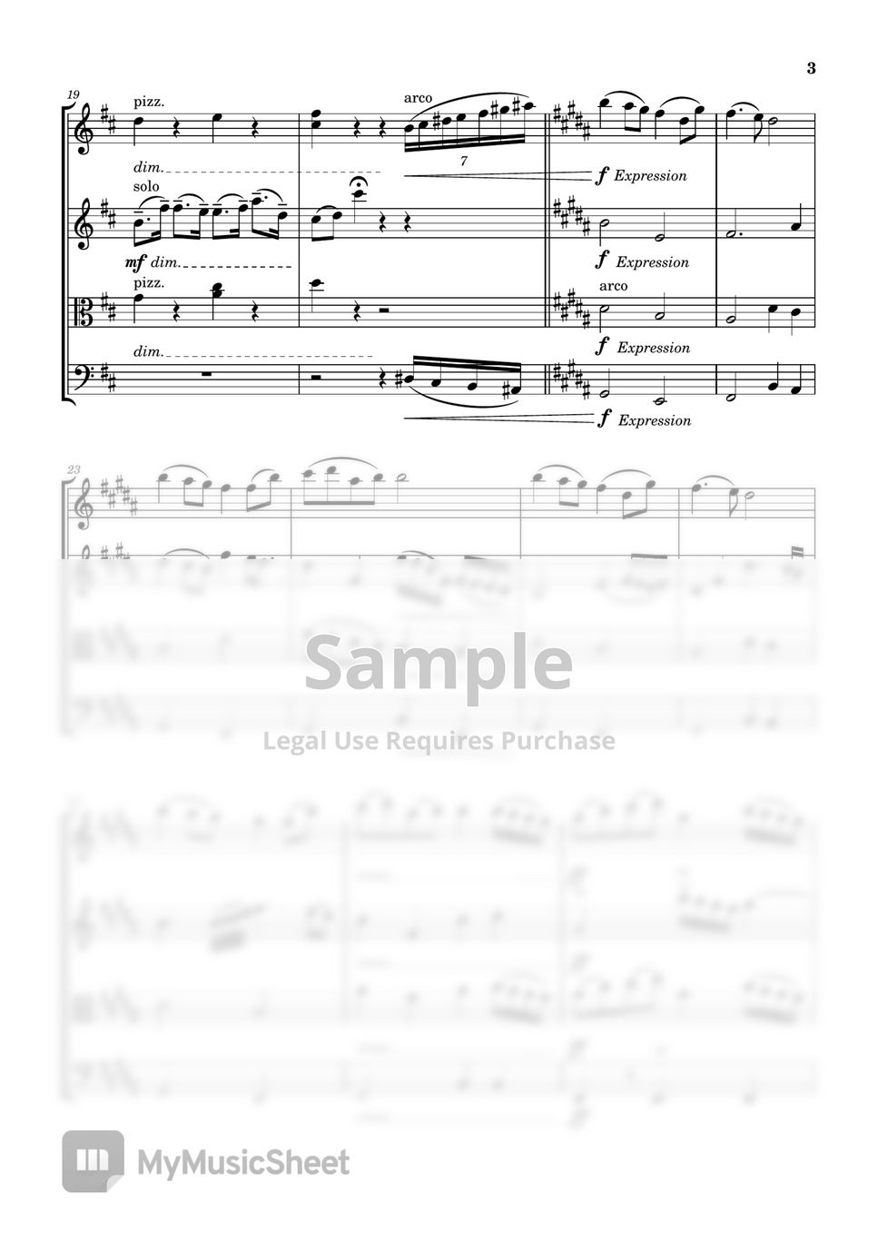 Ai Higuchi - Akuma no Ko 悪魔の子 String Quartet Full score with Part scores (Attack on Titan Final Season Part 2) by Sammi Chan