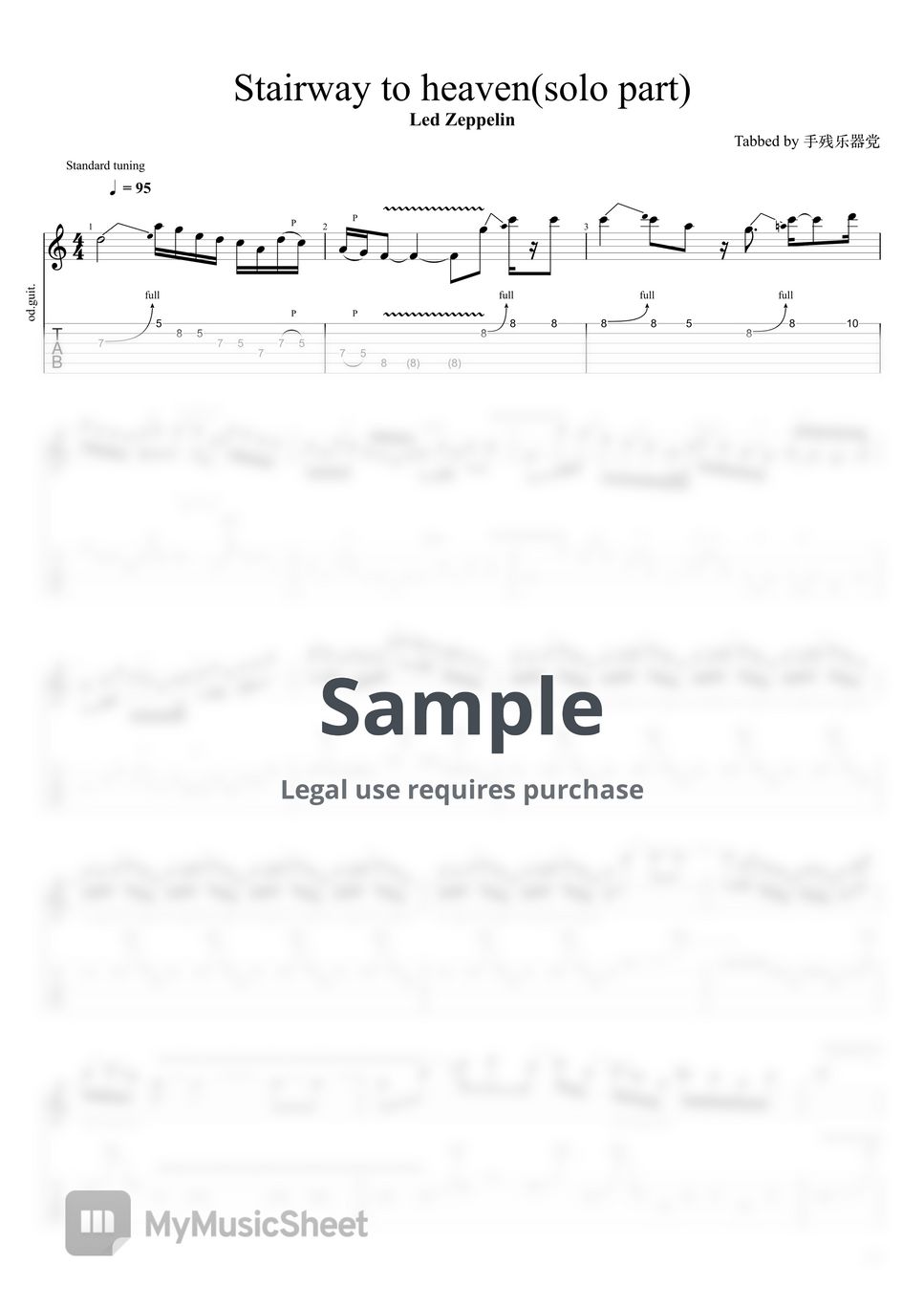 Led Zeppelin - Stairway to heaven Sheets by 手残乐器党