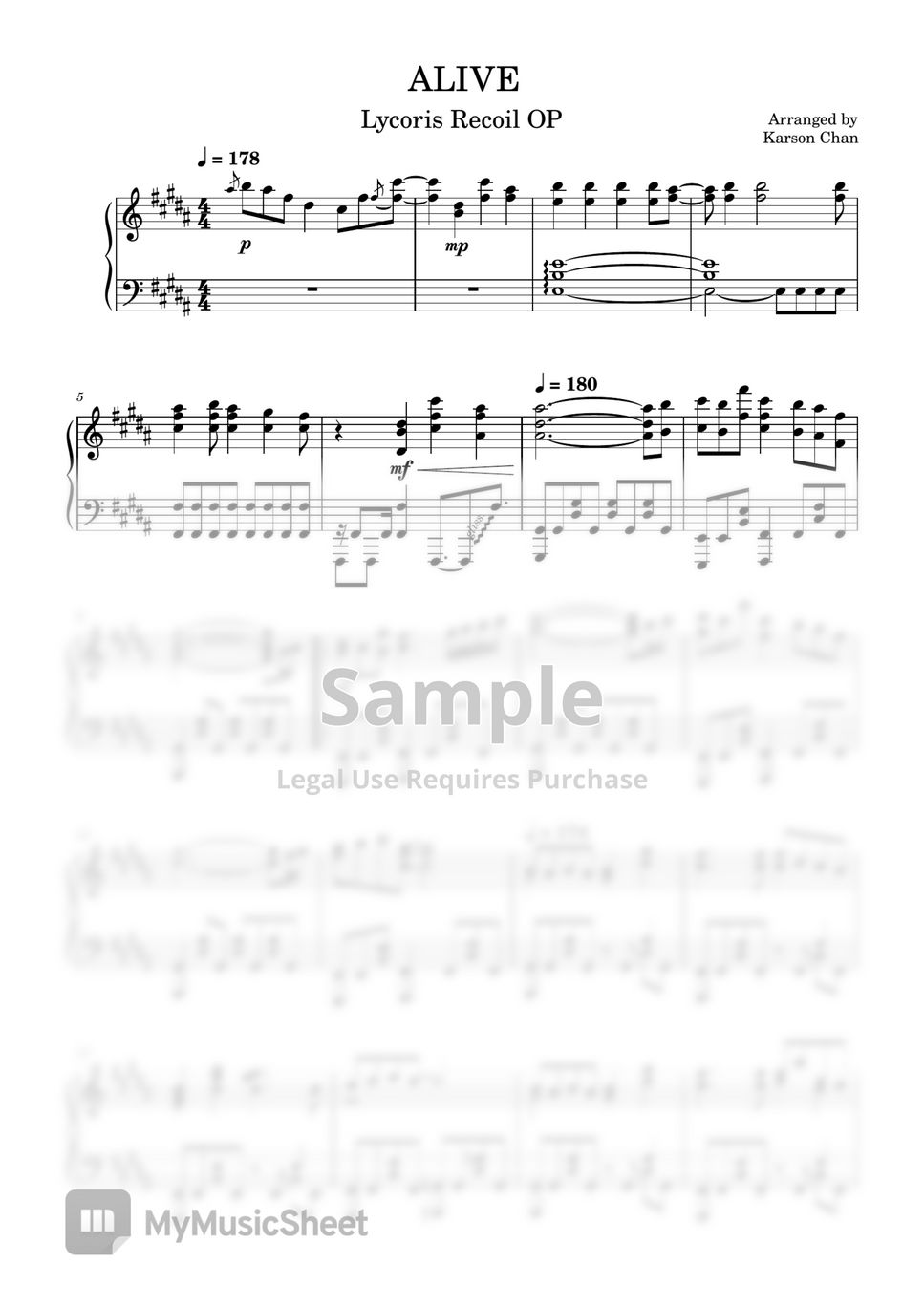 Lycoris Recoil リコリス・リコイル - ALIVE Full Version (Lycoris Recoil リコリス・リコイル OP) --WITH MIDI+MusicXML+WAV+Musescore Tutorial by Karson Chan