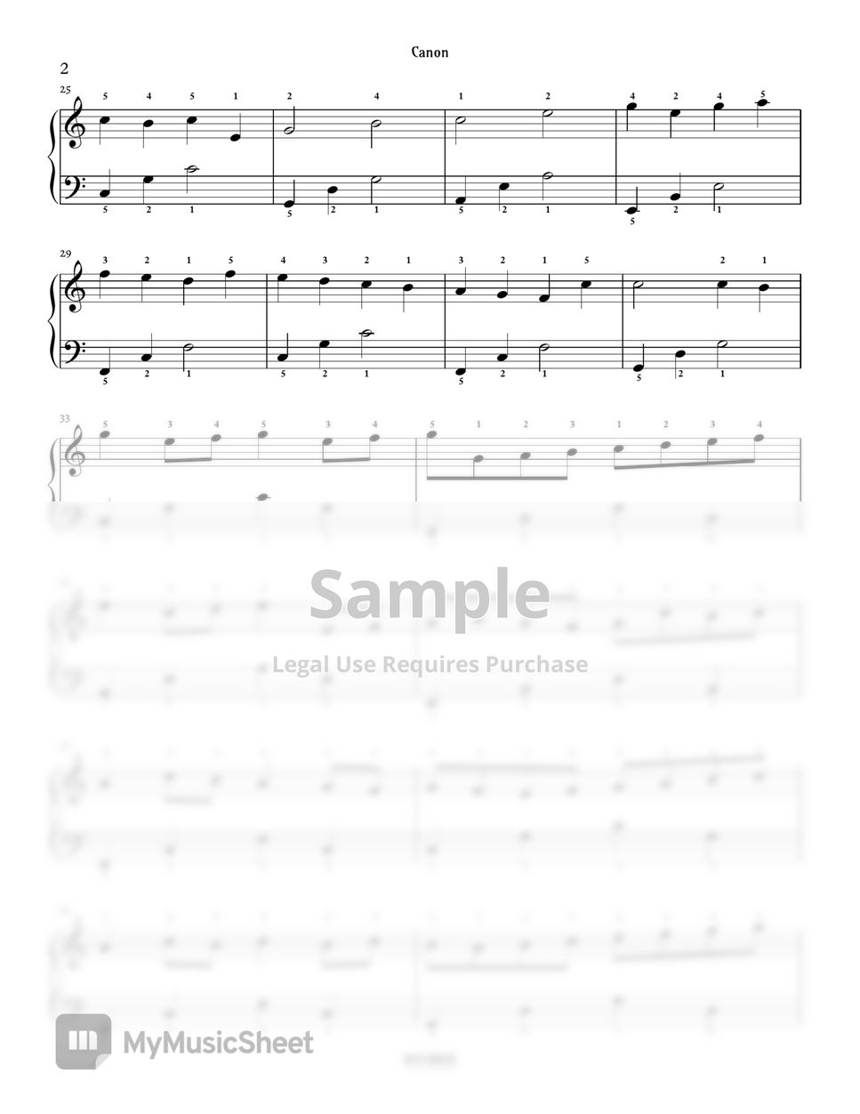 Johann pachelbel - [Easy] Canon(파헬벨의 캐논) | Piano Arrangement in C major + MIDI file (Classic) by PianoSSam