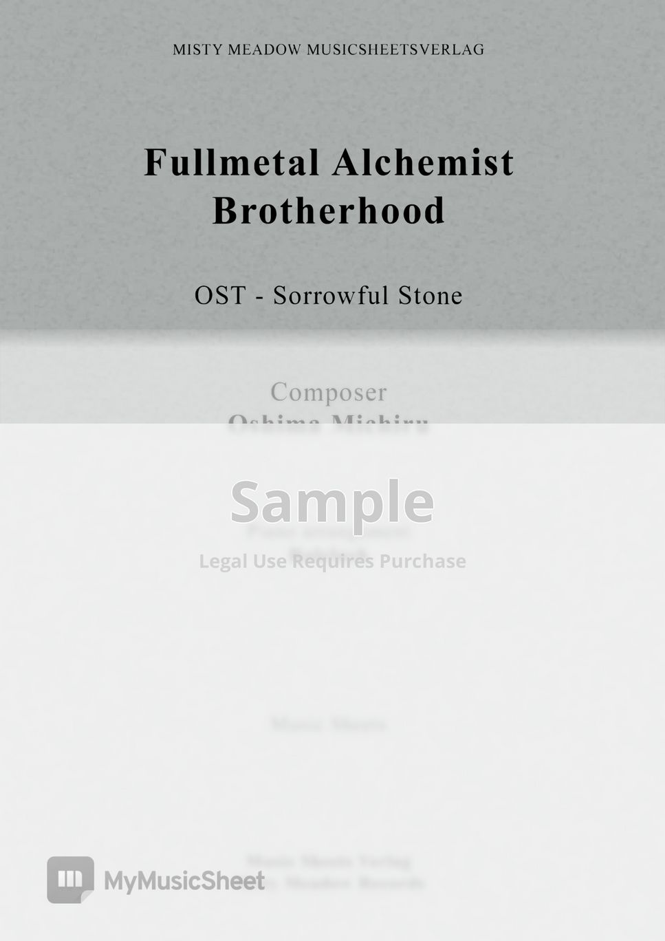 Akira Senju - Fullmetal Alchemist Brotherhood soundtrack - Sorrowful Stone (piano cover) by Rolelush