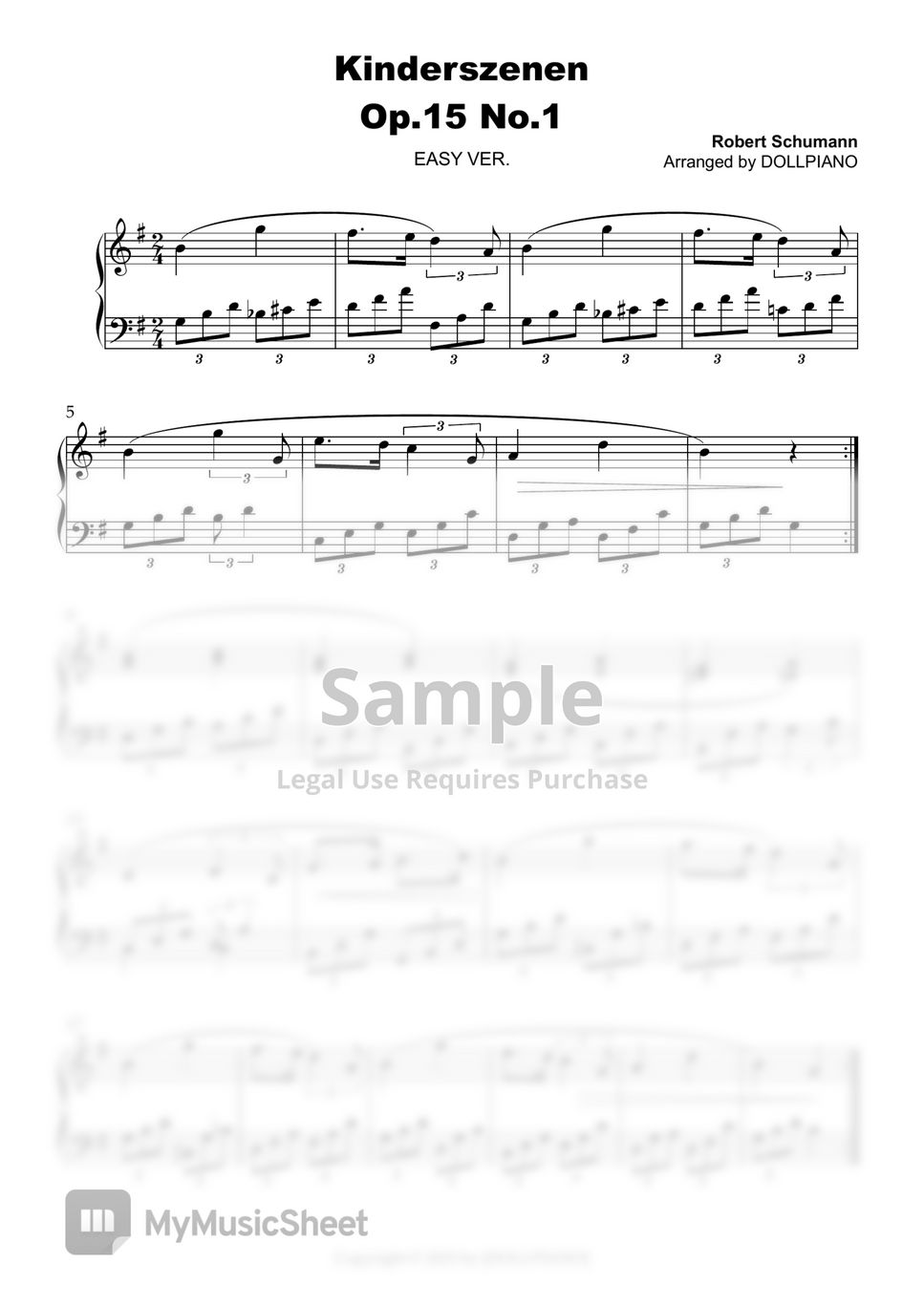 슈만 - 어린이 정경 Op.15 (쉬운 버전 (작은손 가능)) by DOLLPIANO