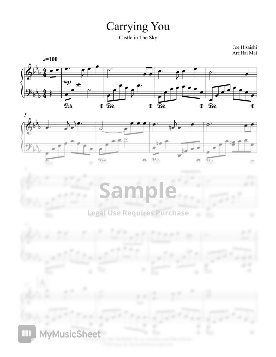 Joe Hisaishi - piano sheet music at