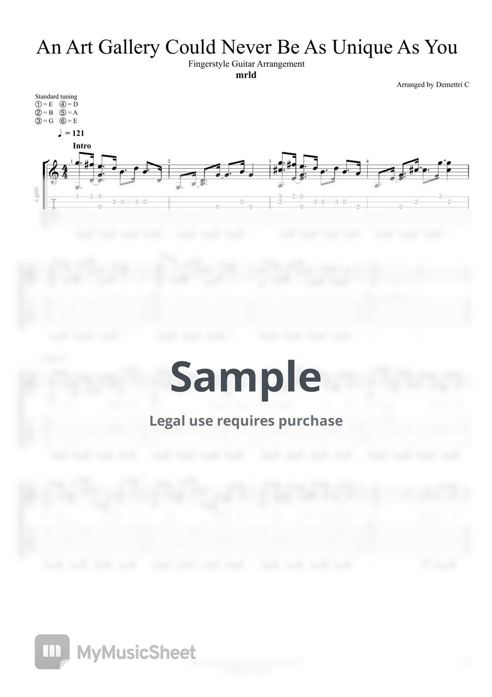 mrld An Art Gallery Could Never Be As Unique As You (Guitar Tabs