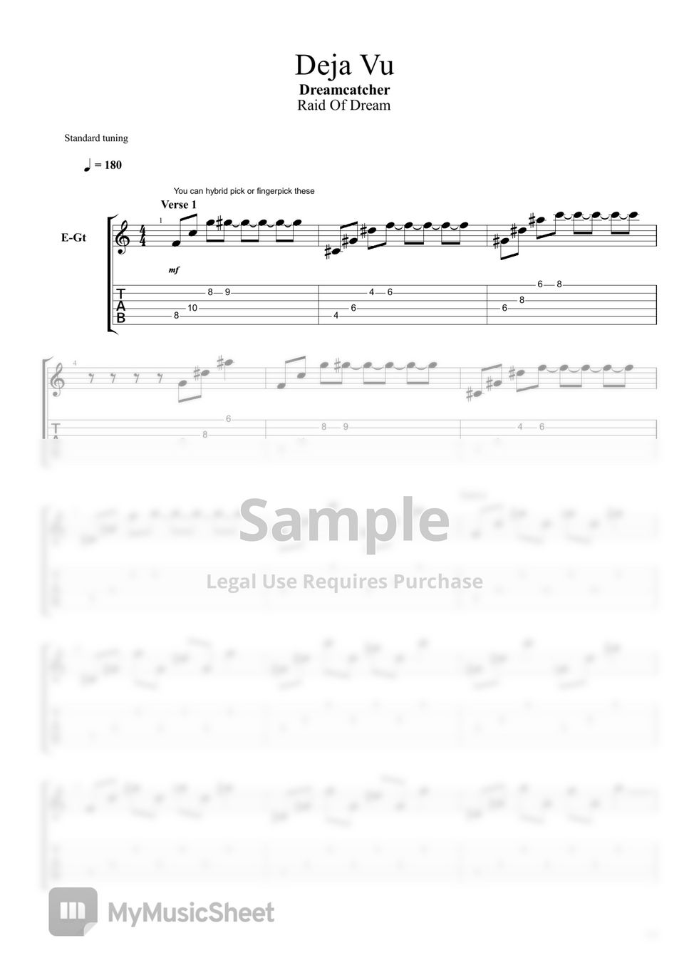 Dreamcatcher Deja Vu 악보