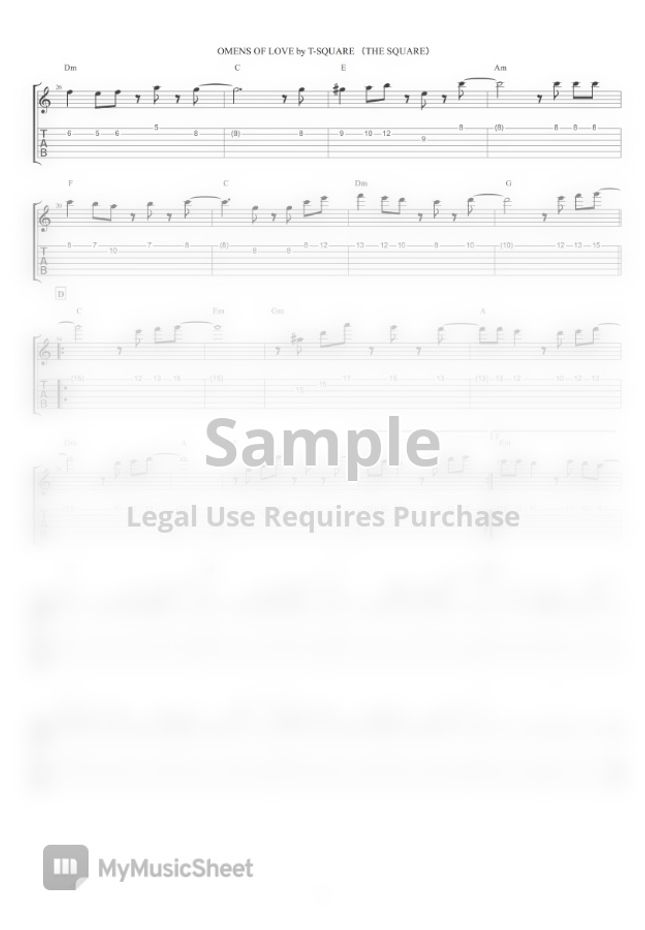 T Square Omens Of Love Sheet Music Sheet T Square Omens Of Love Sheet Music Sheet