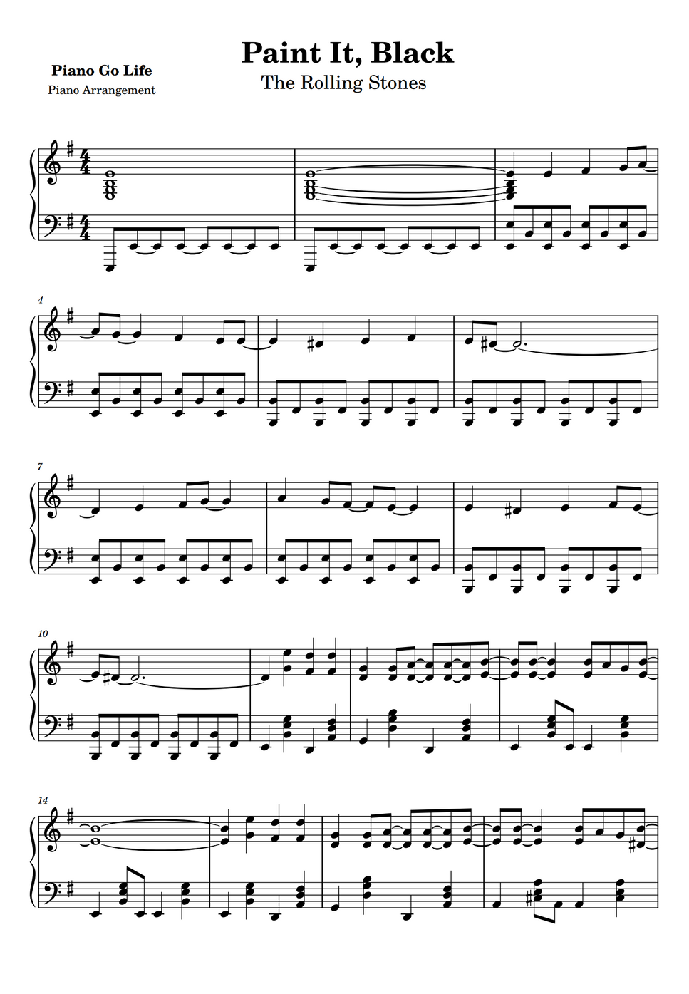 The rolling stones paint it black by piano go life nuty