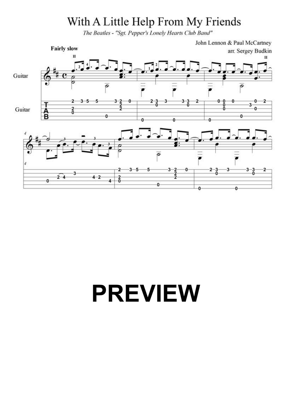 The Beatles With A Little Help From My Friends by Buddy_King 악보