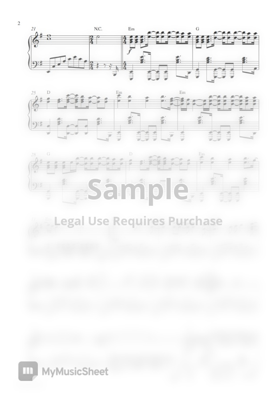 Evanescence Bring Me To Life (Piano Sheet) by Pianella Piano Sheet