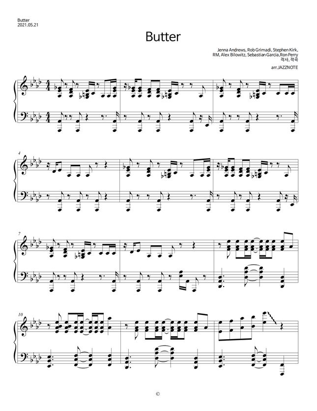 BTS Butter by JAZZNOTE Sheet Music