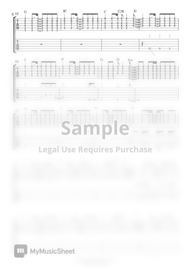 Oasis Stand By Me (Guitar TAB (Rhythm&Lead)) by Learning Guitar Sheet
