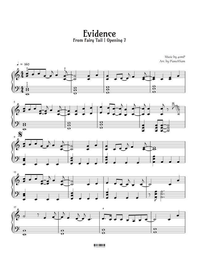 Fairy Tail Evidence (Daisy x Daisy) by PianoSSam Sheet Music