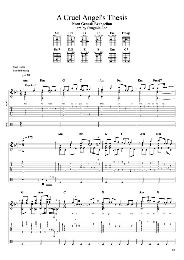 angel's thesis sheet music