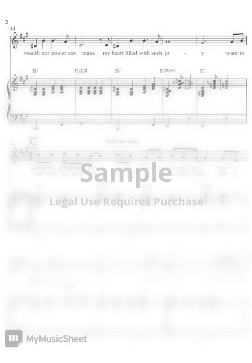 Kunihiko Murai Wings to Fly (key in A) 악보 by Malikmata