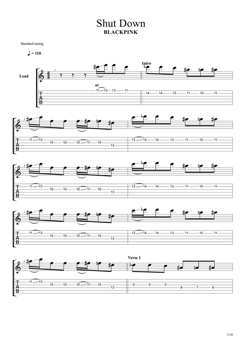 Blackpink Shut Down by Rob Ethereal نوتة