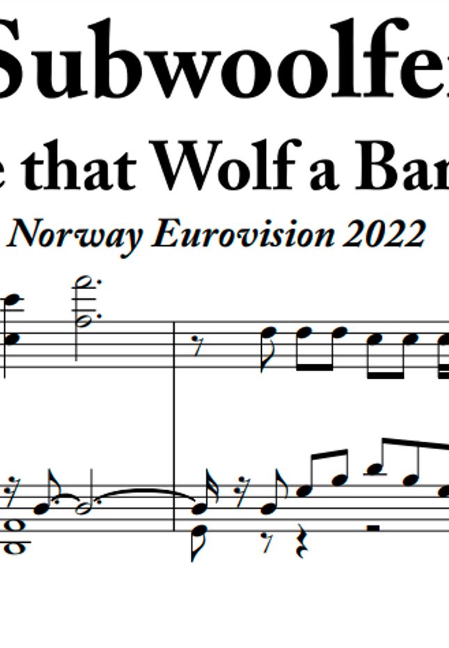 Subwoolfer Give that Wolf a Banana NOTES BY MICHAEL PIANONorway Eurovision 2022 🎹 Piano Cover