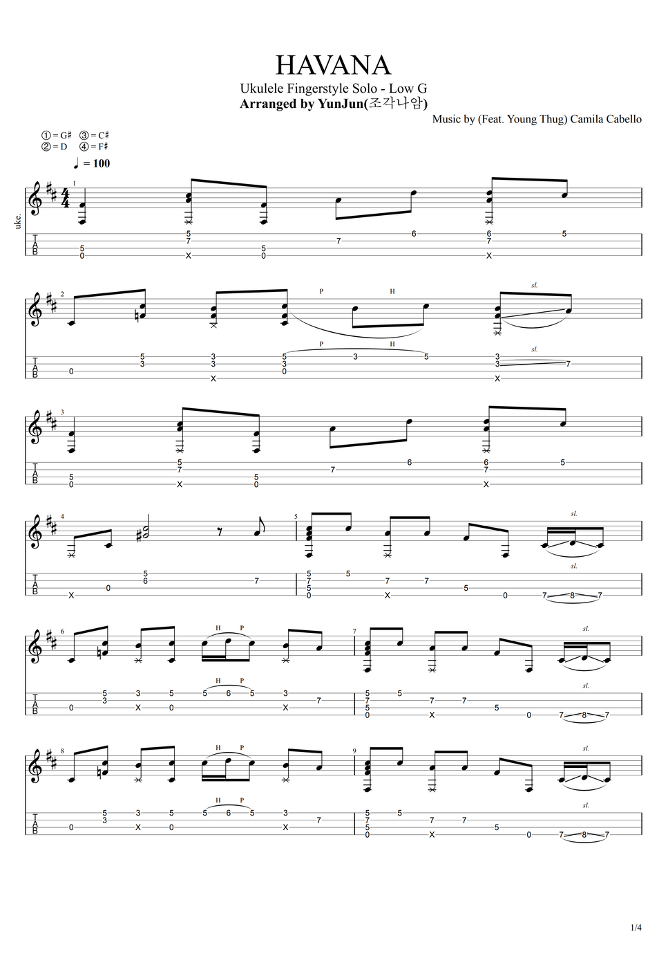 Camila Cabello ft. Young Thug HAVANA Ukulele Fingerstyle Solo by