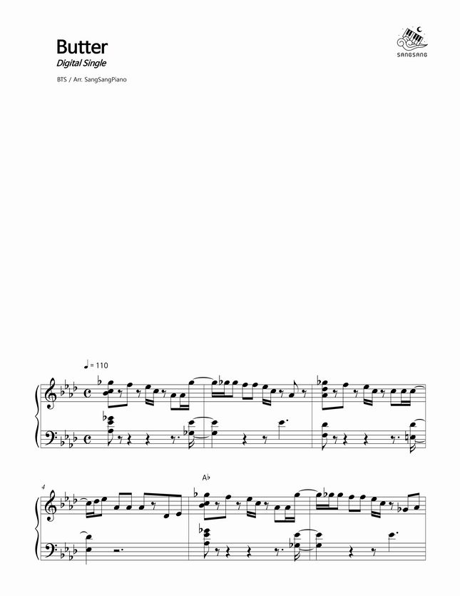 BTS Butter by SangSangPiano Sheet Music