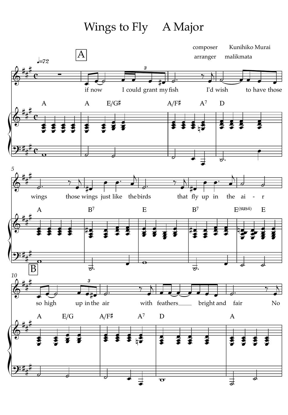 Kunihiko Murai Wings to Fly (key in A) Blad by Malikmata