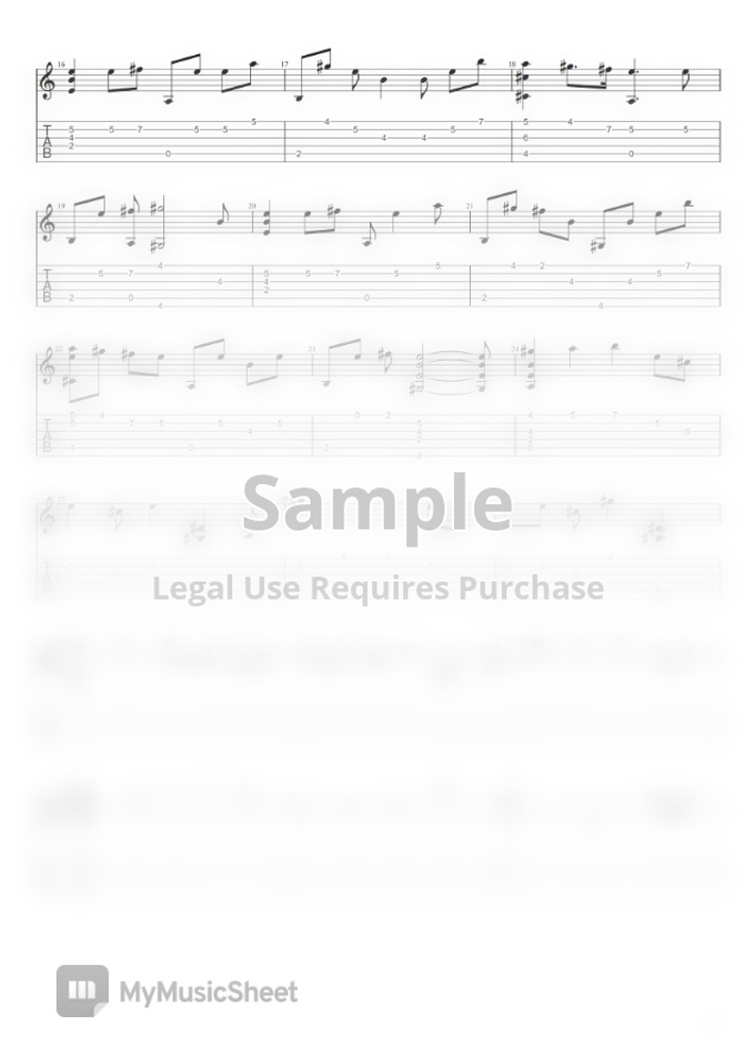 Miwa Feat 96猫 シャンランラン アニメ ふらいんぐうぃっち Op Acoustic Guitar Arrange Eadgbe By Miyabi Tab 1staff Sheet