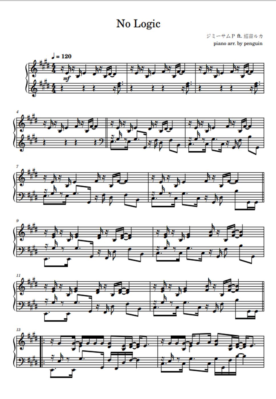 JimmyThumb-P - No Logic by penguin's piano
