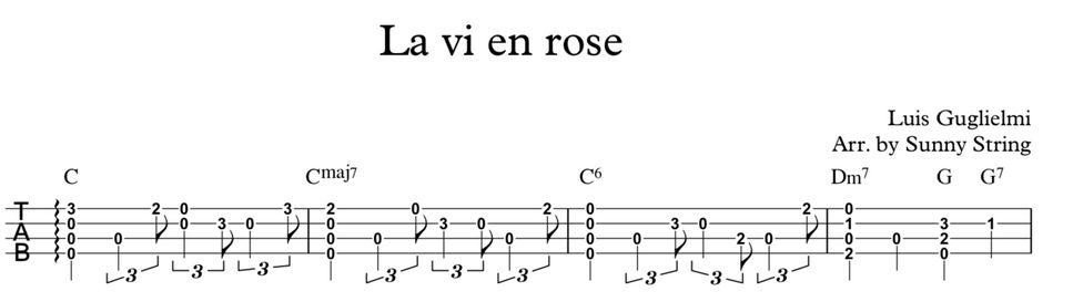 Luis Guglielmi - La Vi En Rose (Jazz Finger Style.ver) by Sunny String