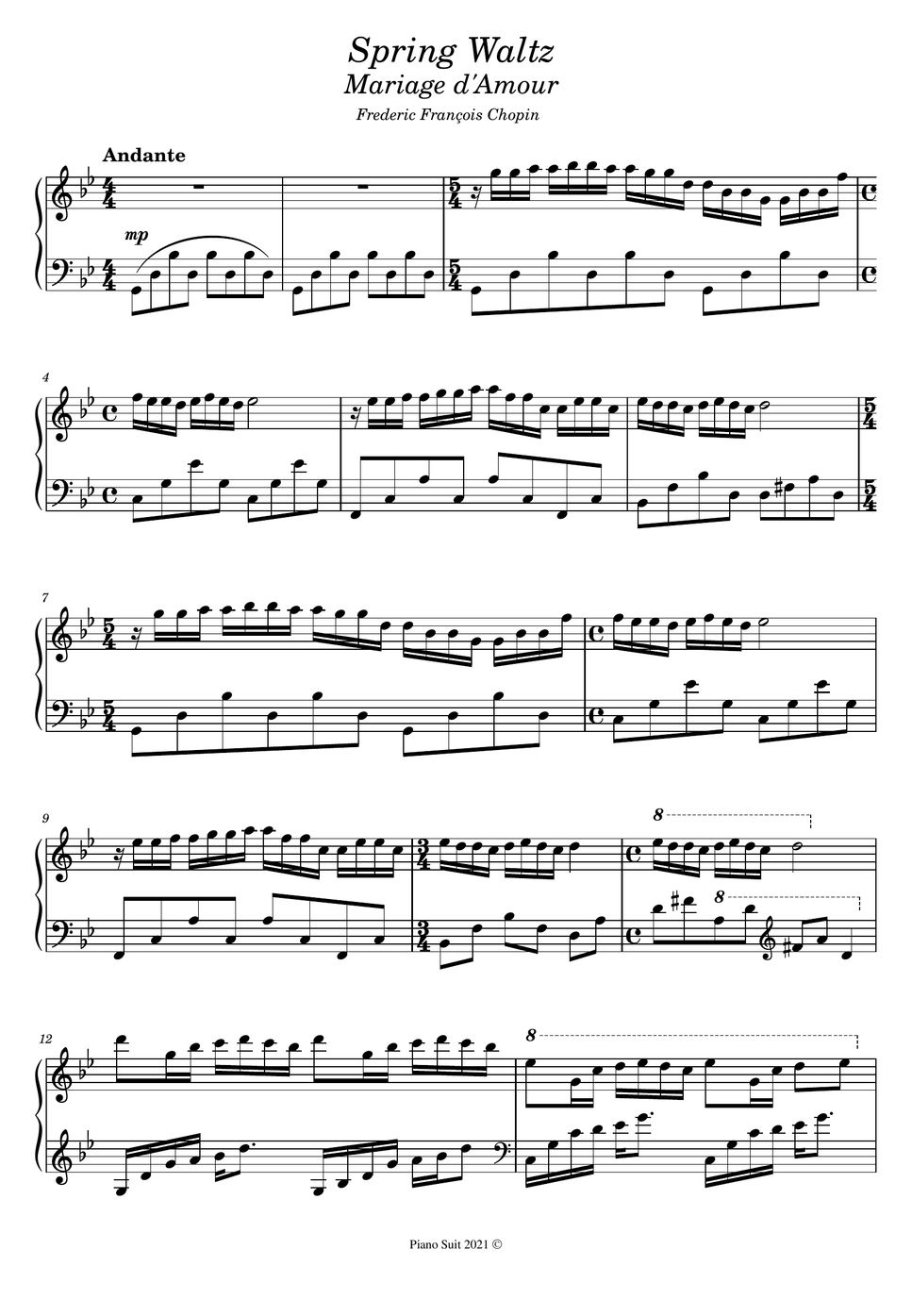 F. Chopin - Spring Waltz (Mariage d'Amour) Partitura by Piano Suit