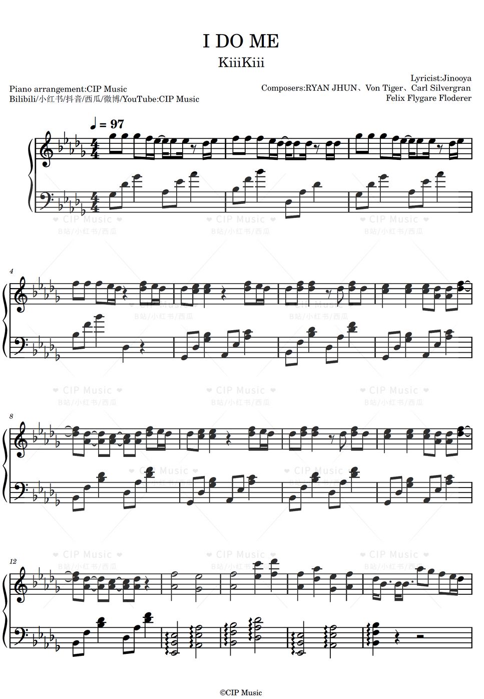 KiiiKiii - I DO ME 楽譜 by CIP Music