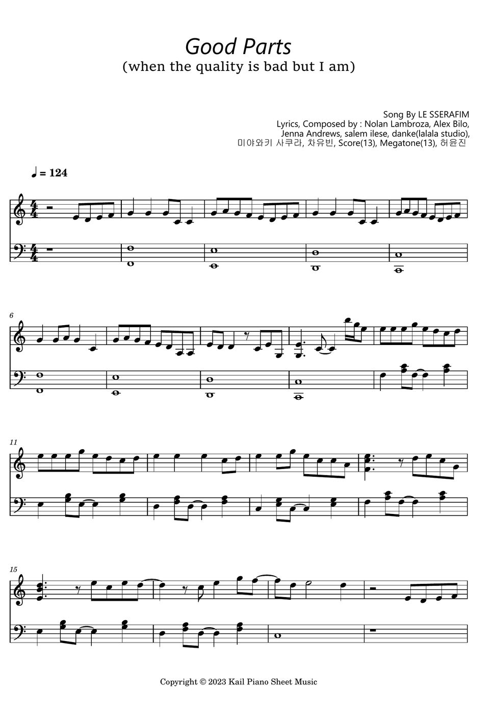 LE SSERAFIM(르세라핌) Good Parts(when the quality is bad but I am) (Piano