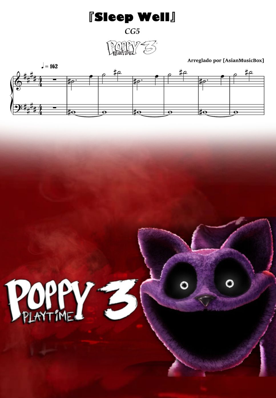 CG5 (Poppy Playtime Chapter 3) Sleep Well (Sheet, MIDI