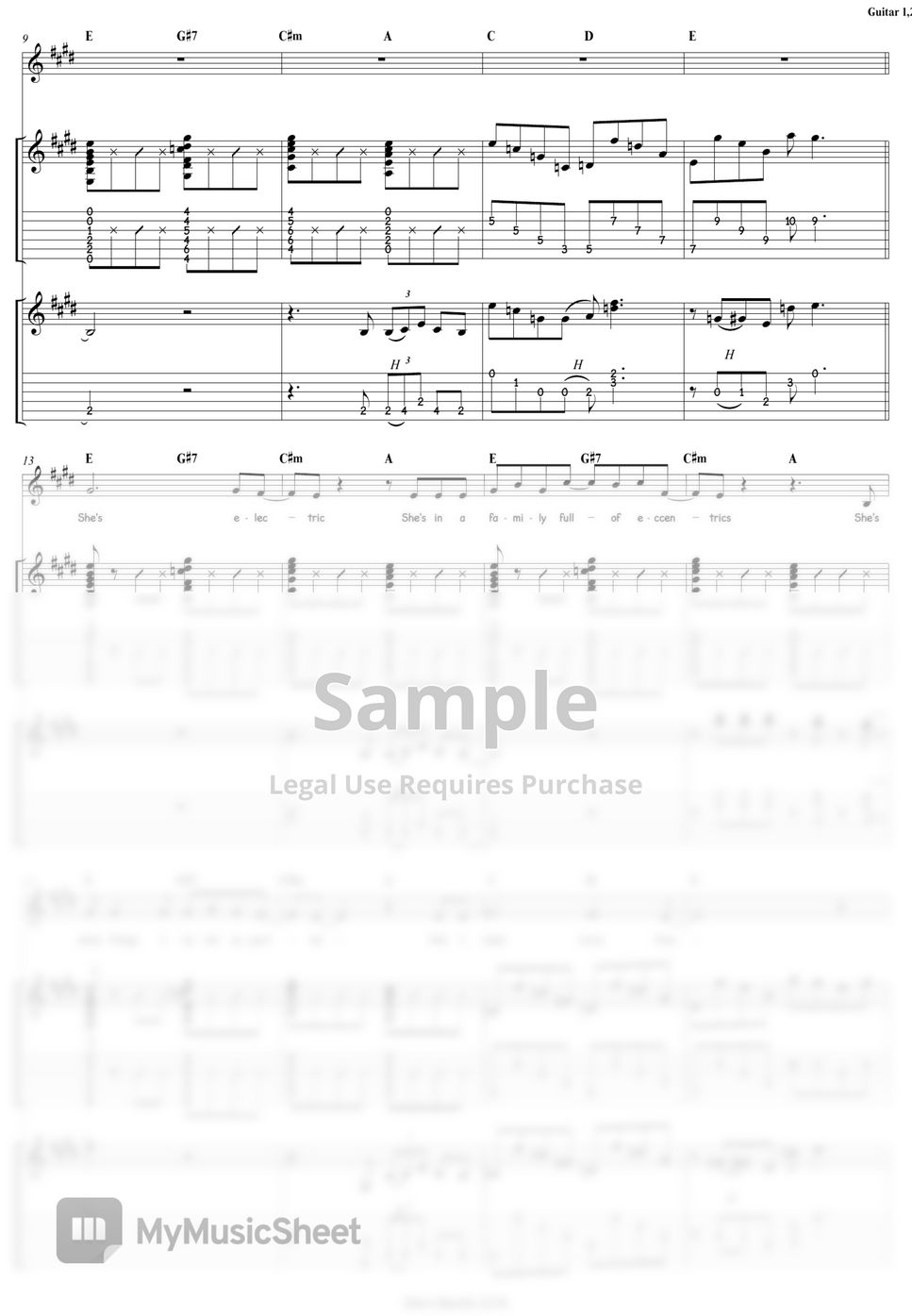 Oasis She's Electric Guitar TAB