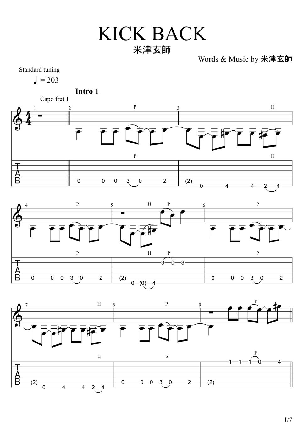 CHAINSAW MAN KICK BACK (Fingerstyle) 標籤 by u3danchou