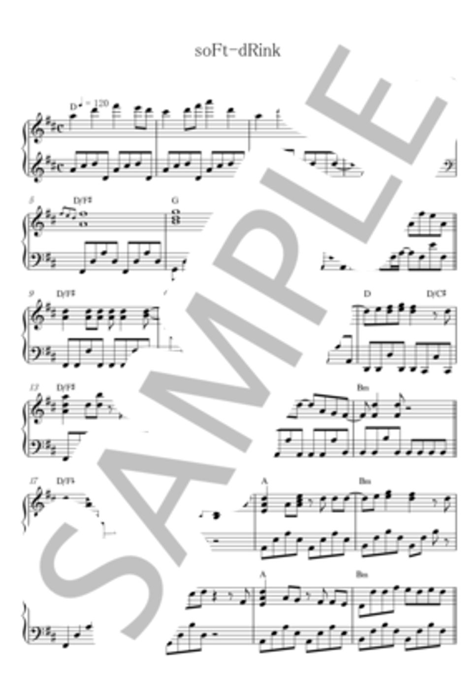 Mrs. GREEN APPLE - soFt-dRink 楽譜 by 西岡裕美子