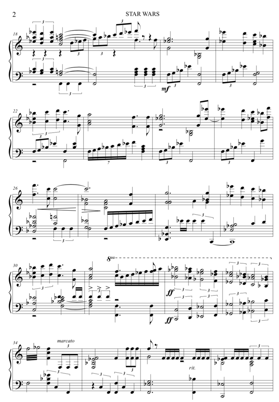 ピアノソロ ジョン・ウィリアムズ ピアノ・アンソロジー スターウォーズ ジョンウィリアムズ - スターウォーズ メインタイトル (可能な限り