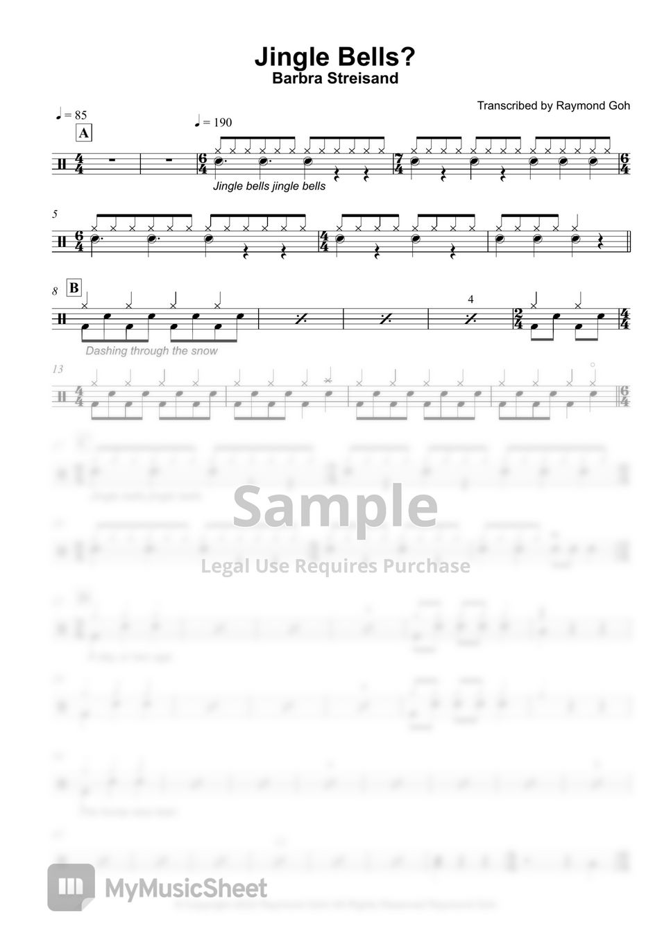 Barbra Streisand Jingle Bells? शीट by Raymond Goh