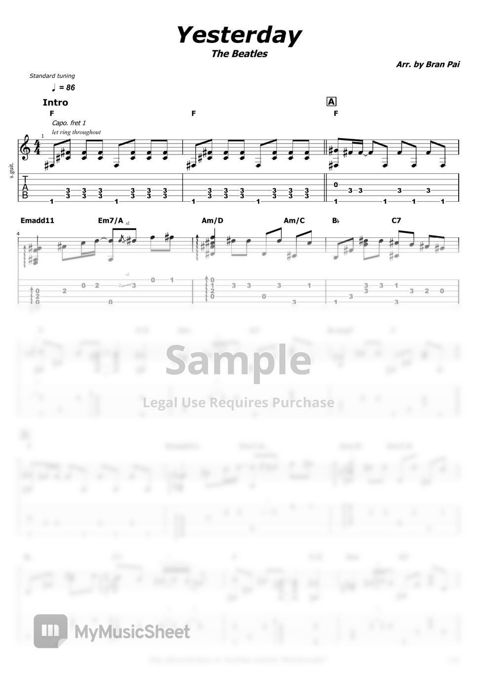 The Beatles Yesterday Sheets by Bran Pai