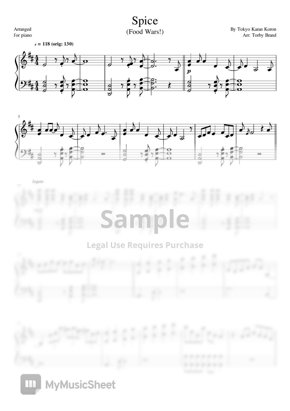 Food Wars! Spice Partitura by Torby Brand