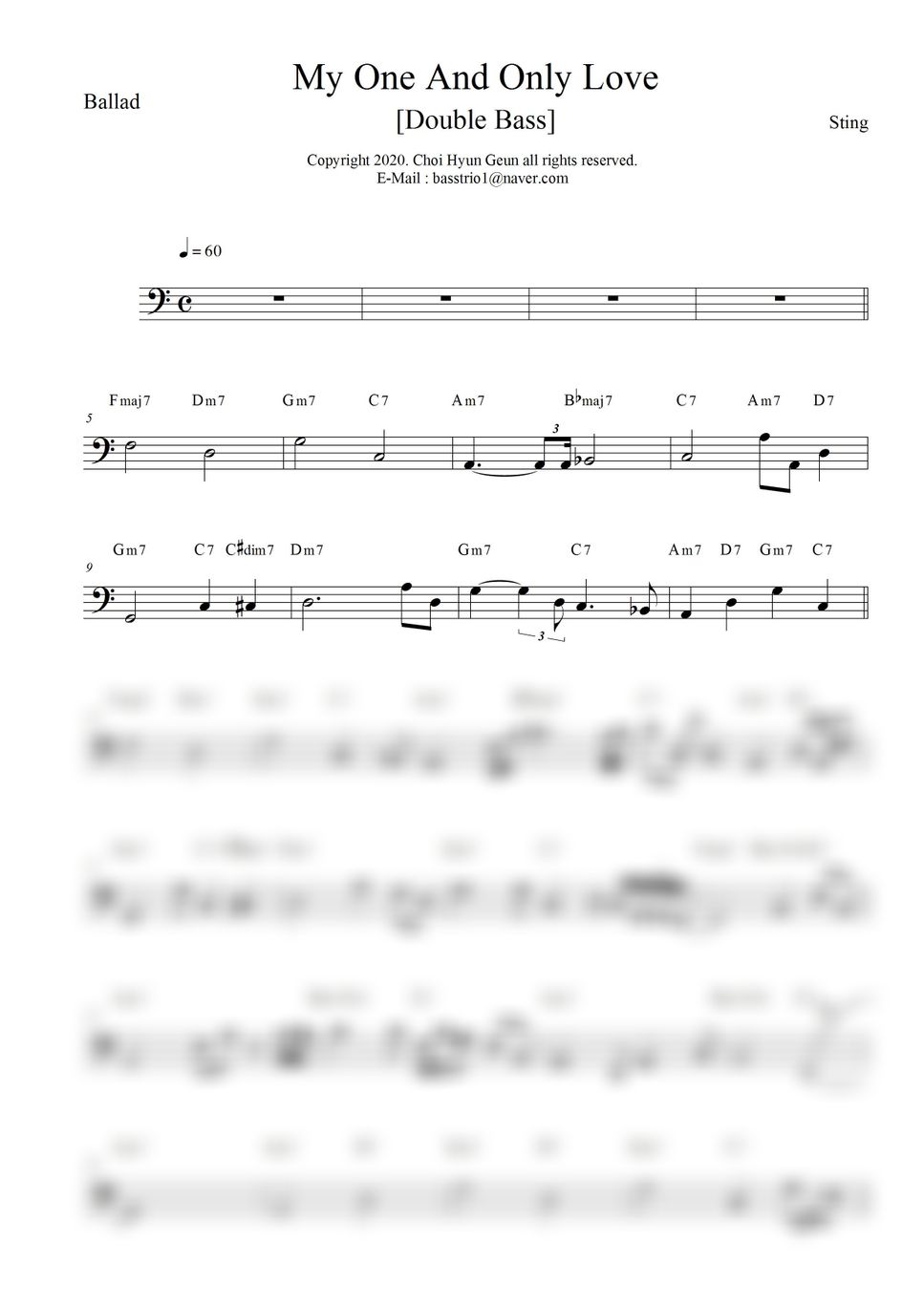 Sting My One And Only Love Double Bass Transcription Leaving Las my-husband-is-my-one-and-only-quotes-google-search-cute-love-quotes