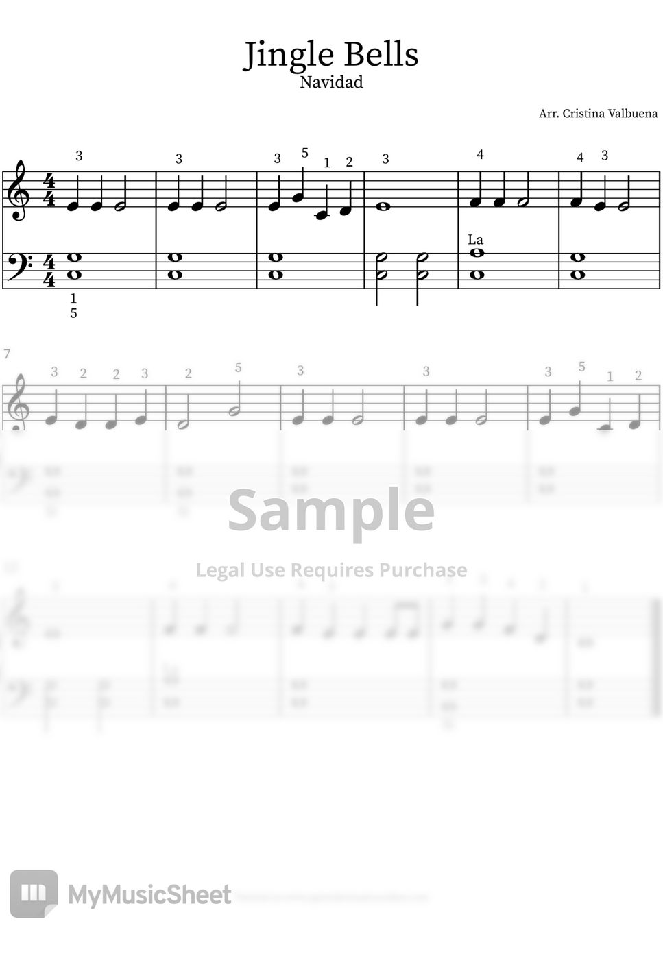 James Pierpont Jingle Bells Sheet by Cristina Valbuena